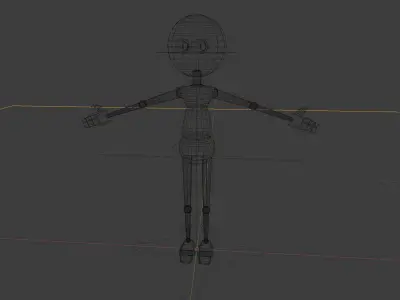 Rigged Friendly Robot Low-poly 3D model