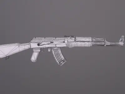 AK-47 old version Low-poly 3D model