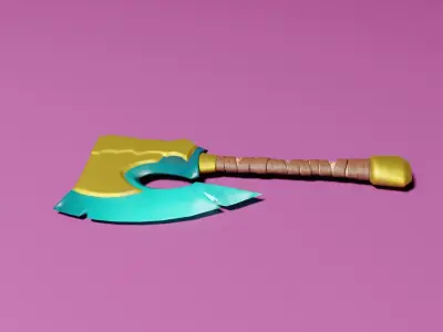 Sinister Death Axe game ready PBR Free low-poly 3D model