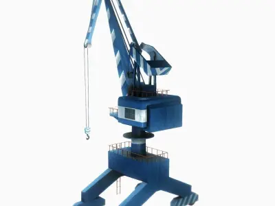 Port gantry crane 2 low poly Low-poly 3D model