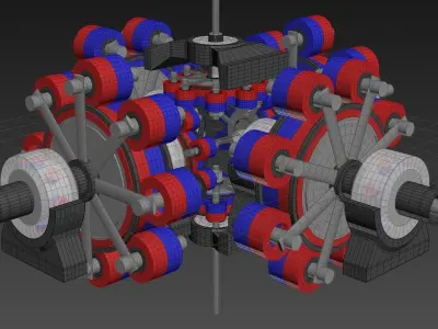 6D Suspended Inverted Magnetic Coupling - Concept 3D model