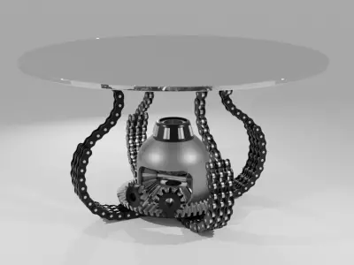 Octopus industrial table 3D model