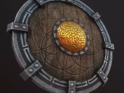 Round Shield Low-poly 3D model