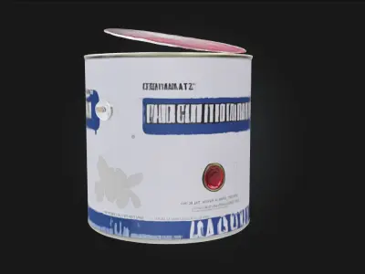 Red Paint Can Realistic Container Model for Workshop 3D model