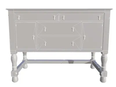 Low Poly Antique Drawer Low-poly 3D model
