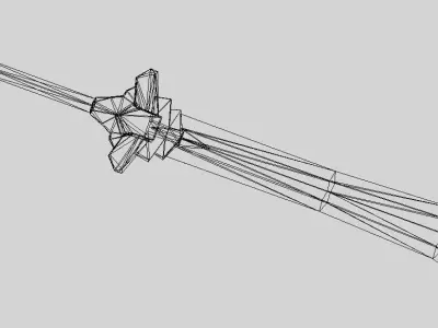 Futuristic Sword Low-poly 3D model 6