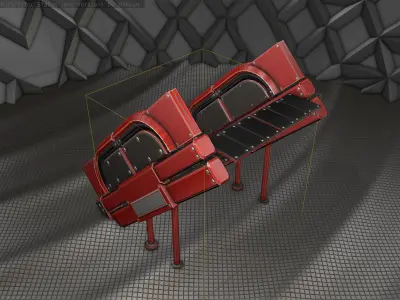 Sci-Fi Stairs - 24 - Red Version  Low-poly 3D model
