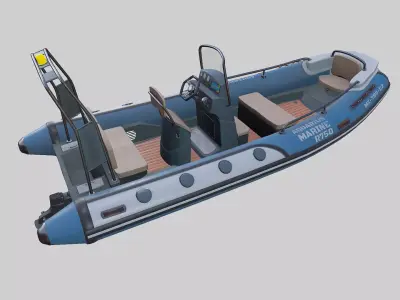 Rigid Hulled Inflatable Boat RHIB Low-poly PBR Low-poly 3D model
