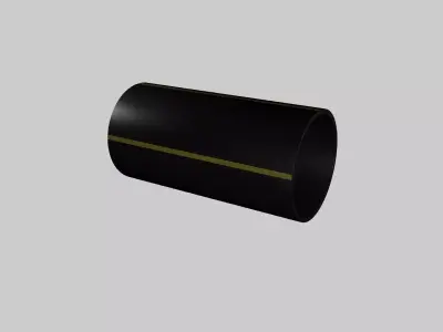 Technical HDPE pipes  with orange lines highpoly 3D model
