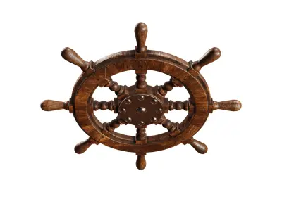 ship wheel Low-poly 3D model by chrismartinartist