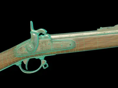 Springfield M1842 Low-poly 3D model