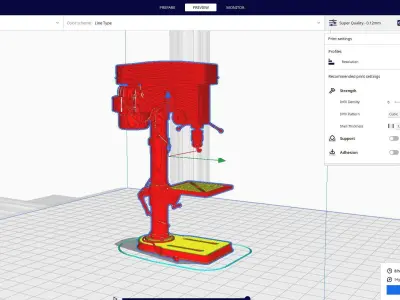 vertical drilling machine 3D print model