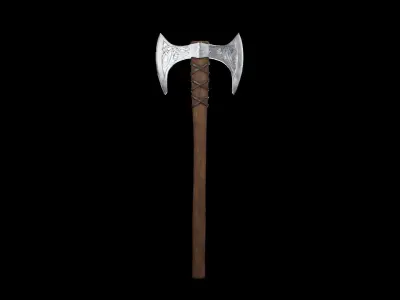 Viking Battle Axe PBR Low-poly 3D model