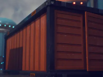 PBR Sci-fi container Low-poly 3D model