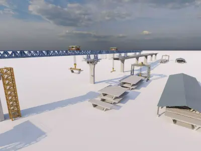 Bridge Construction 3D Model - Detailed Look into Infrastructure 3D model shop