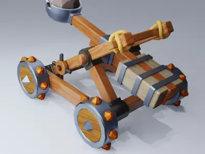  Catapult Low-poly 3D model Low-poly 3D model