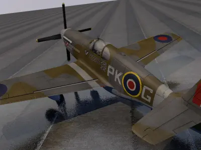 North American Mustang Mk-3 - RAF 3D model