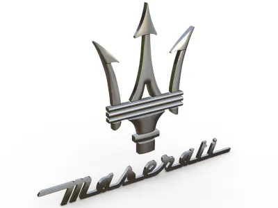 maserati logo 3D model by 3dlogoman