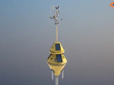 Weather Data Buoy Low-poly 3D model