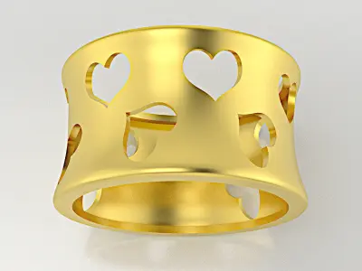 Hearts ring 3D model