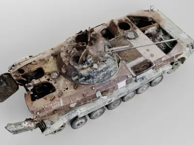 Destroyed BMP-2 amphibious infantry fighting vehicle  3D model