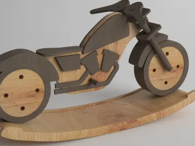Wood Toy Motorbike 3D model
