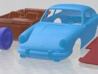 Porsche 901 Coupe 1964 Printable Car  3D print model