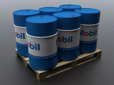 Mobil Barrel With Pallet Low-poly 3D model