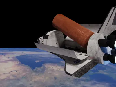 Atlantis Space Shuttle 3 scenes with Boosters and Landing Gear 3D model