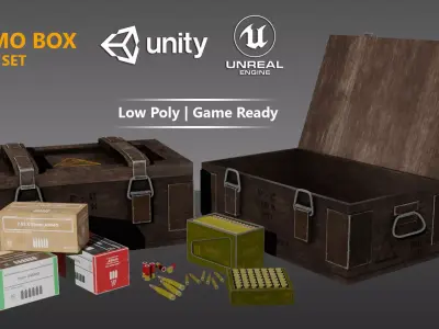 Ammo Box Set - Low Poly - Game Ready Low-poly 3D model