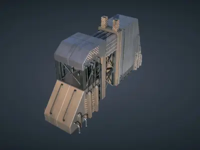 Mars KitBash - Factory Low-poly 3D model