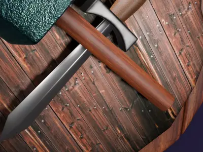 sword ax  shield 3D model