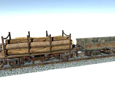Train Construction Kit Low-poly 3D model