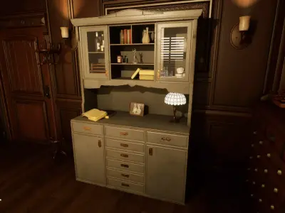 China Cabinet Low-poly 3D model