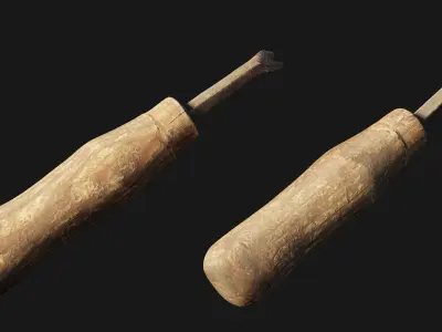 Scanned nail puller Low-poly 3D model