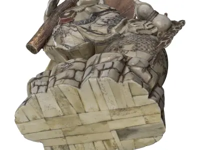 Bone Buddha Low-poly 3D model