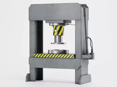 Hydraulic Press V3 - Optimized for Physics Simulations Low-poly 3D model