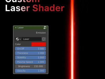Darth Vaders Lightsaber Low-poly 3D model