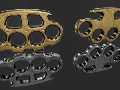 Brass Knuckles  2 Types Low-poly 3D model