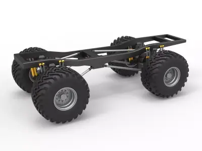 Chassis of vintage Ranger monster truck Scale 1 to 25 3D print model