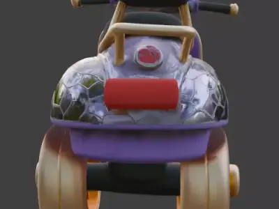Stylized Chibi Jeweled Mosaic Scooter Low-poly 3D model