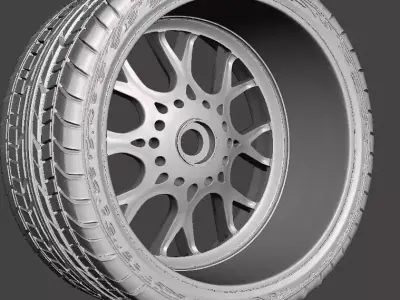Sports WheelAnd Tire - Alu Felgen 3D print model
