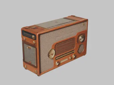 Vintage Radio Low-poly 3D model