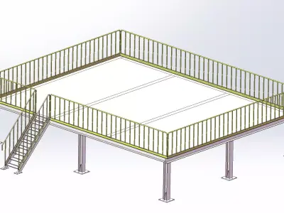 Plataformas Industriais em Perfis Metalicos  Modelos cad 3d  Low-poly 3D model
