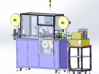 Automatic Box Double Side Tape Pasting Machine 3D CAD Model  3D model