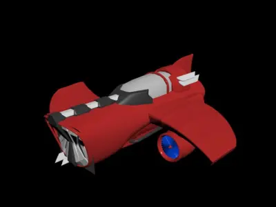 Spaceship plane with wings Free 3D model