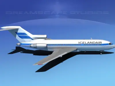 Boeing 727-100 Iceland Air 3D model