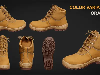 Workers boot Low-poly 3D model