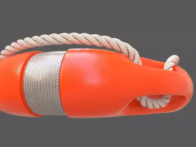 Lifebuoy Life Orange Preserver Low-poly 3D model