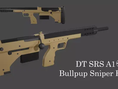 Desert Tech SRS A1 Sniper Rifle Low-poly 3D model
